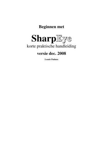 Beginnen met SharpEye - Klavar Vereniging