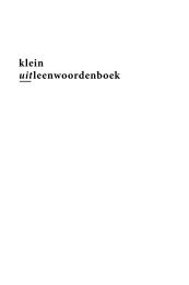 klein uitleenwoordenboek - Etymologiebank