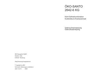 ÖKO-SANTO 2642-6 KG - Electrolux-ui.com