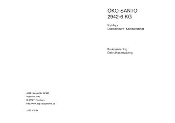 ÖKO-SANTO 2942-6 KG - Electrolux-ui.com