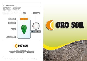 2010.12.01 - ORO SOIL SOIL QUALITY BROCHURE - ORO Agri