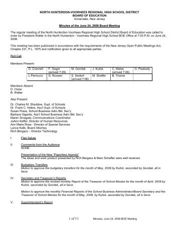 06-24-08 Regular Meeting Minutes - North Hunterdon-Voorhees ...
