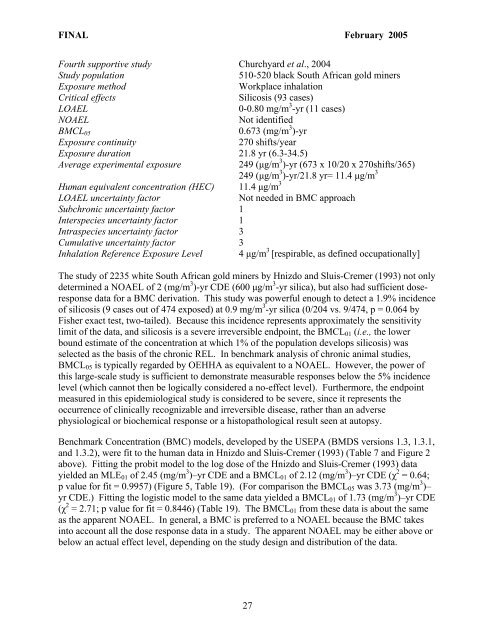 Silica (crystalline, respirable) - OEHHA