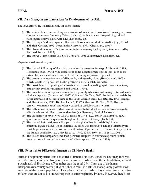 Silica (crystalline, respirable) - OEHHA