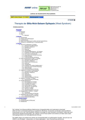 022-022 S3 Therapie der Blitz-Nick-Salaam Epilepsie (West ... - AWMF