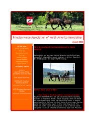 August 2012 - Friesian Horse Association of North America