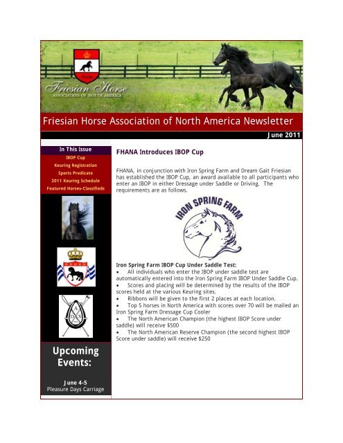 June 2011 - Friesian Horse Association of North America