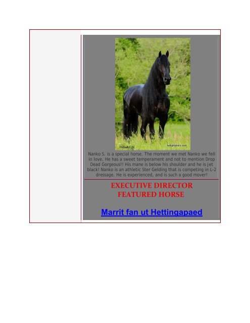 June 2011 - Friesian Horse Association of North America