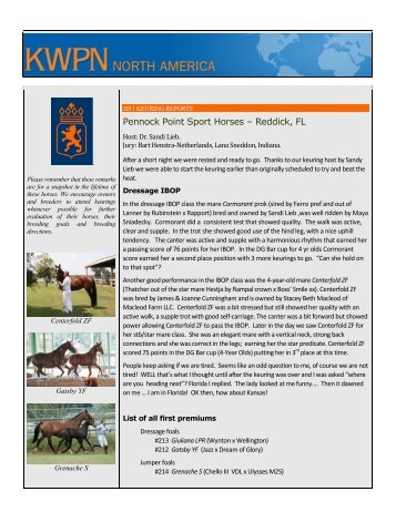 Pennock Point Sport Horses – Reddick, FL - KWPN