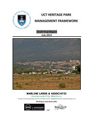 uct heritage park management framework - University of Cape Town