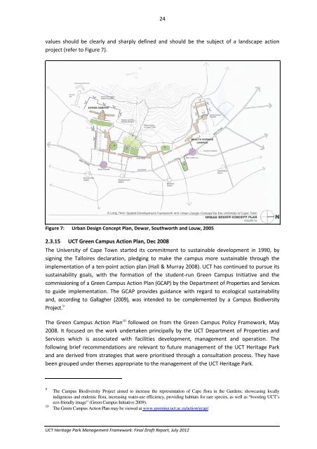 uct heritage park management framework - University of Cape Town