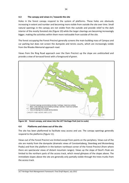 uct heritage park management framework - University of Cape Town