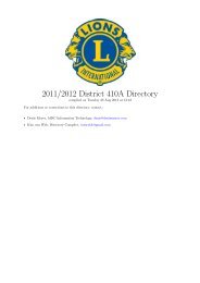 2011/2012 District 410A Directory - Lionnet South Africa