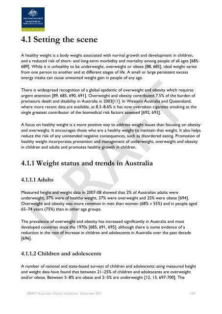 DRAFT Australian Dietary Guidelines - Eat For Health