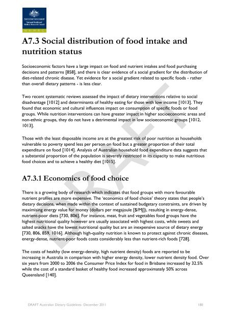 DRAFT Australian Dietary Guidelines - Eat For Health