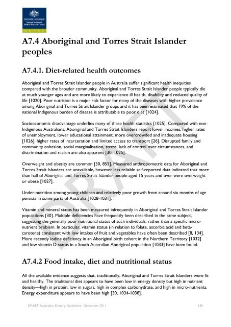 DRAFT Australian Dietary Guidelines - Eat For Health
