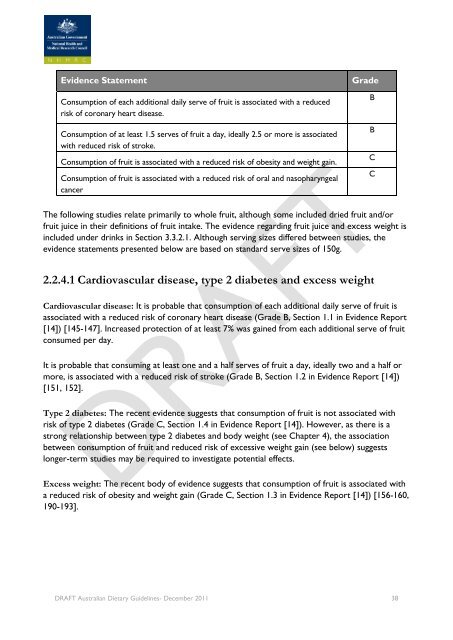 DRAFT Australian Dietary Guidelines - Eat For Health