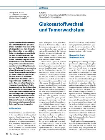 Glukosestoffwechsel und Tumorwachstum - Friedrich-Schiller ...