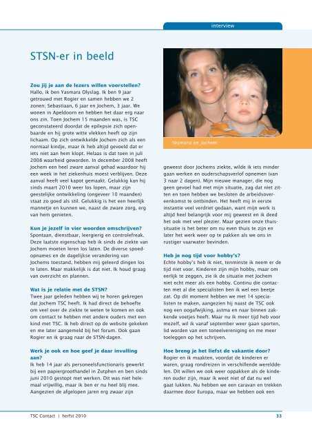 Herfst 2010 - Stichting Tubereuze Sclerosis Nederland