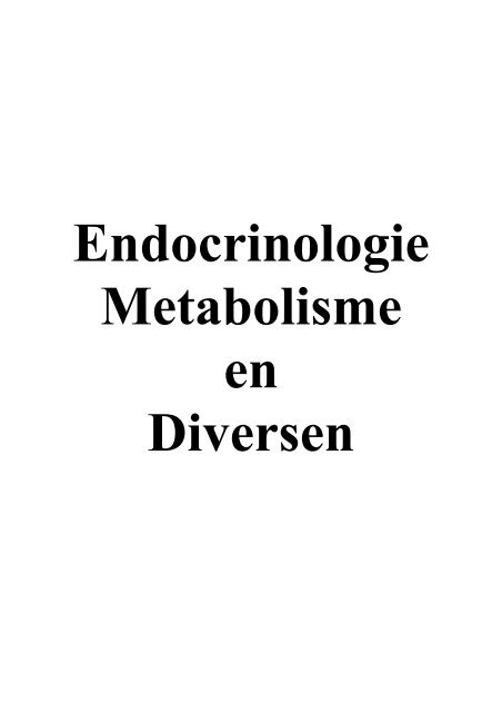 Endocrinologie Metabolisme en Diversen - NVKC