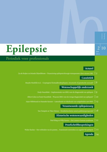 juni 2012 - Nederlandse Liga tegen Epilepsie