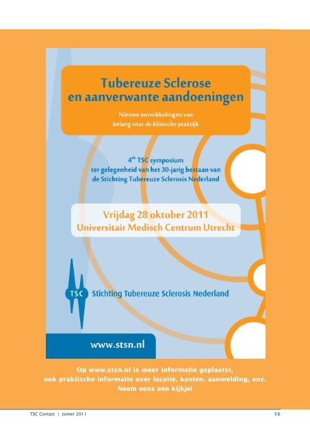 Zomer 2011 - Stichting Tubereuze Sclerosis Nederland