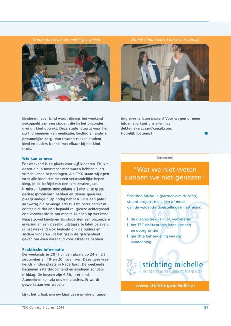 Zomer 2011 - Stichting Tubereuze Sclerosis Nederland