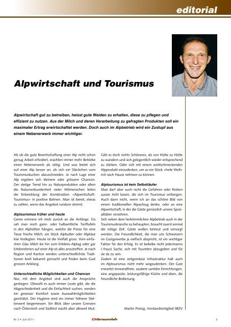 CHbraunvieh 05-2011 - Schweizer Braunviehzuchtverband