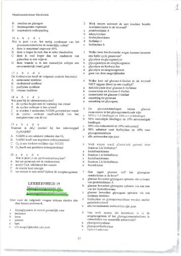 Voorbeeldvragen metabolisme - Apollonia Al Dente