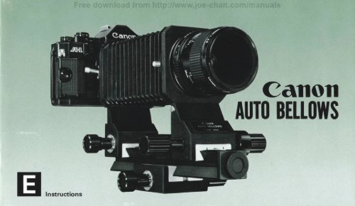 Canon Auto Bellows instruction manual (PDF 6571360 bytes)