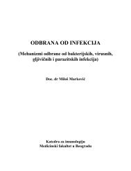 odbrana od infekcija - Medicinski fakultet - Univerzitet u Beogradu