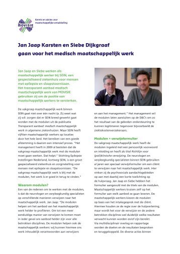 Jan Jaap Karsten en Siebe Dijkgraaf gaan voor het ... - Movisie