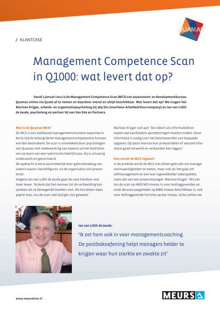 Management Competence Scan in Q1000: wat levert ... - Meurs HRM
