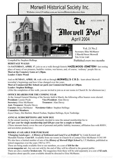 The “Morwell Post” - Morwell Historical Society