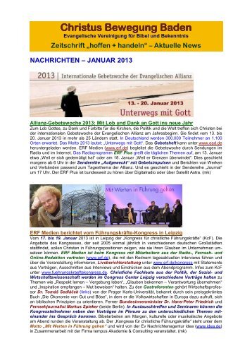 Januar 2013 - Evangelische Vereinigung für Bibel und Bekenntnis ...