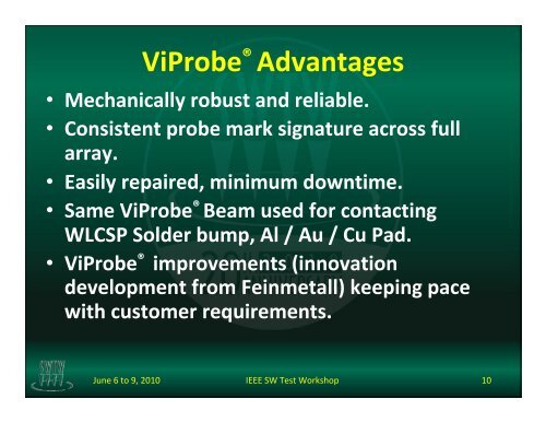 Contacting various metal compositions using ViProbe® Vertical ...