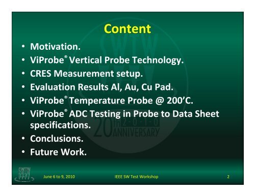 Contacting various metal compositions using ViProbe® Vertical ...