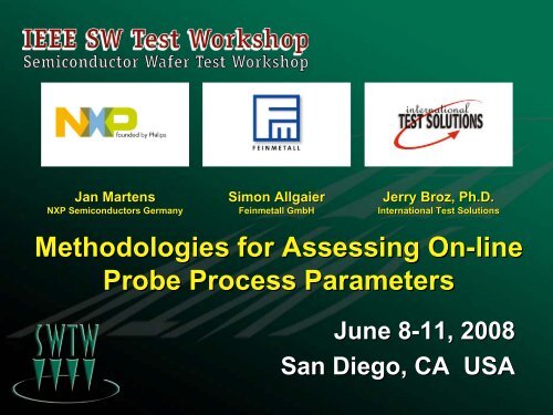 Methodologies for Assessing On-line Probe Process Parameters