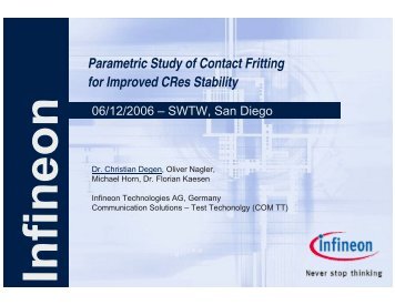 Parametric Study of Contact Fritting for Improved CRes Stability