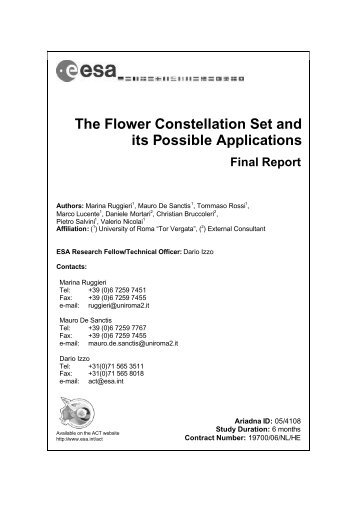 The Flower Constellation Set and its Possible Applications - ESA