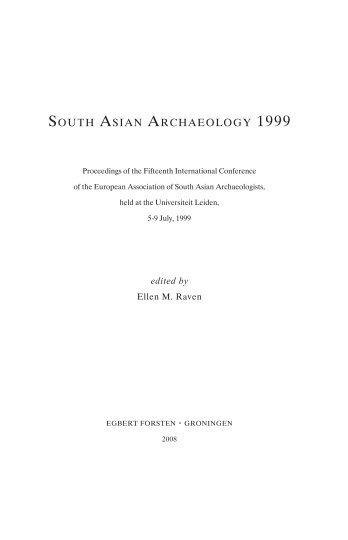 SOUTH ASIAN ARCHAEOLOGy 1999 - University of Toronto ...