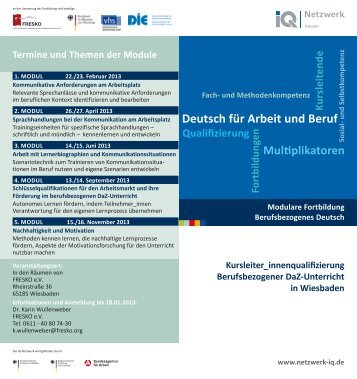 Flyer - Deutsch am Arbeitsplatz