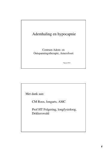 Ademhaling en hypocapnie - Methode van Dixhoorn