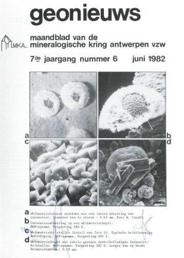 mineralogische kring antwerpen vz w geon ieuws maandblad van ...