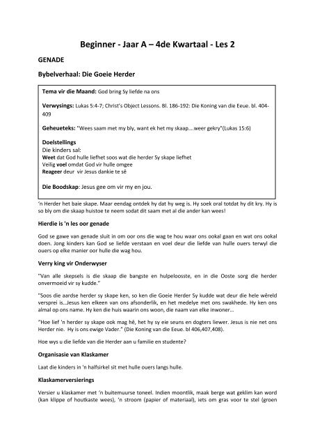 Beginner_Les 2_LOG_Jaar A_Kwartaal 4 - Transvaal Conference ...