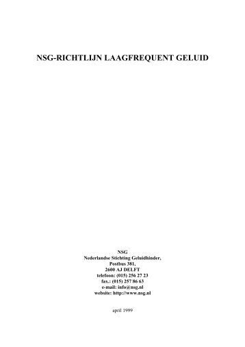 nsg-richtlijn laagfrequent geluid - Nederlandse Stichting Geluidshinder