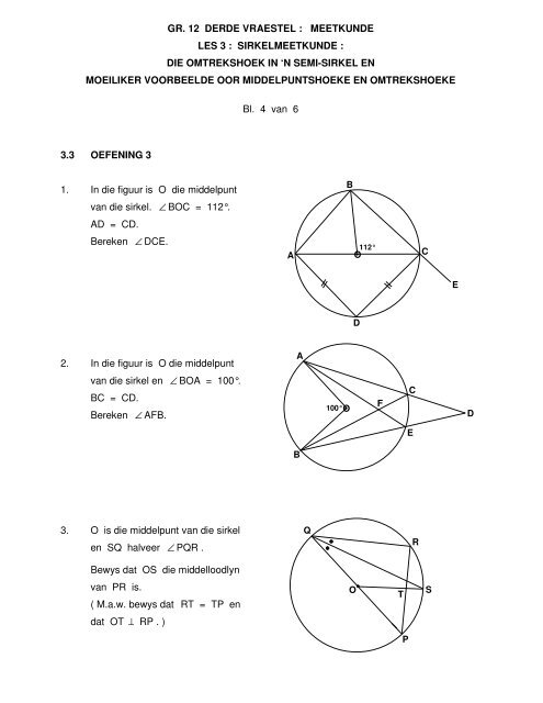 die omtrekshoek in 'n semi-sirkel en moeiliker voorbeelde o - AdMaths