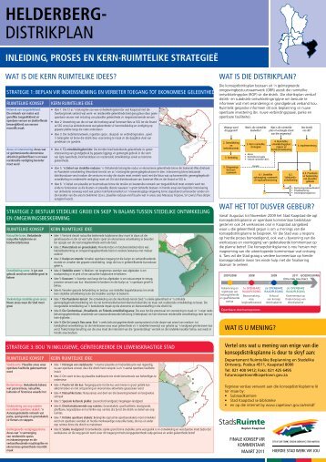 Poster: District B Plans - City of Cape Town