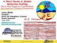 A Short Course in Seismic Reflection Profiling VI ... - Purdue University