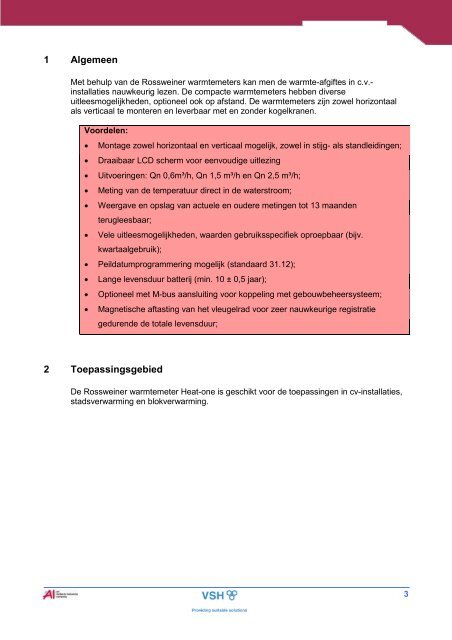 Warmtemeters - Technische documentatie BNL NL - Vsh